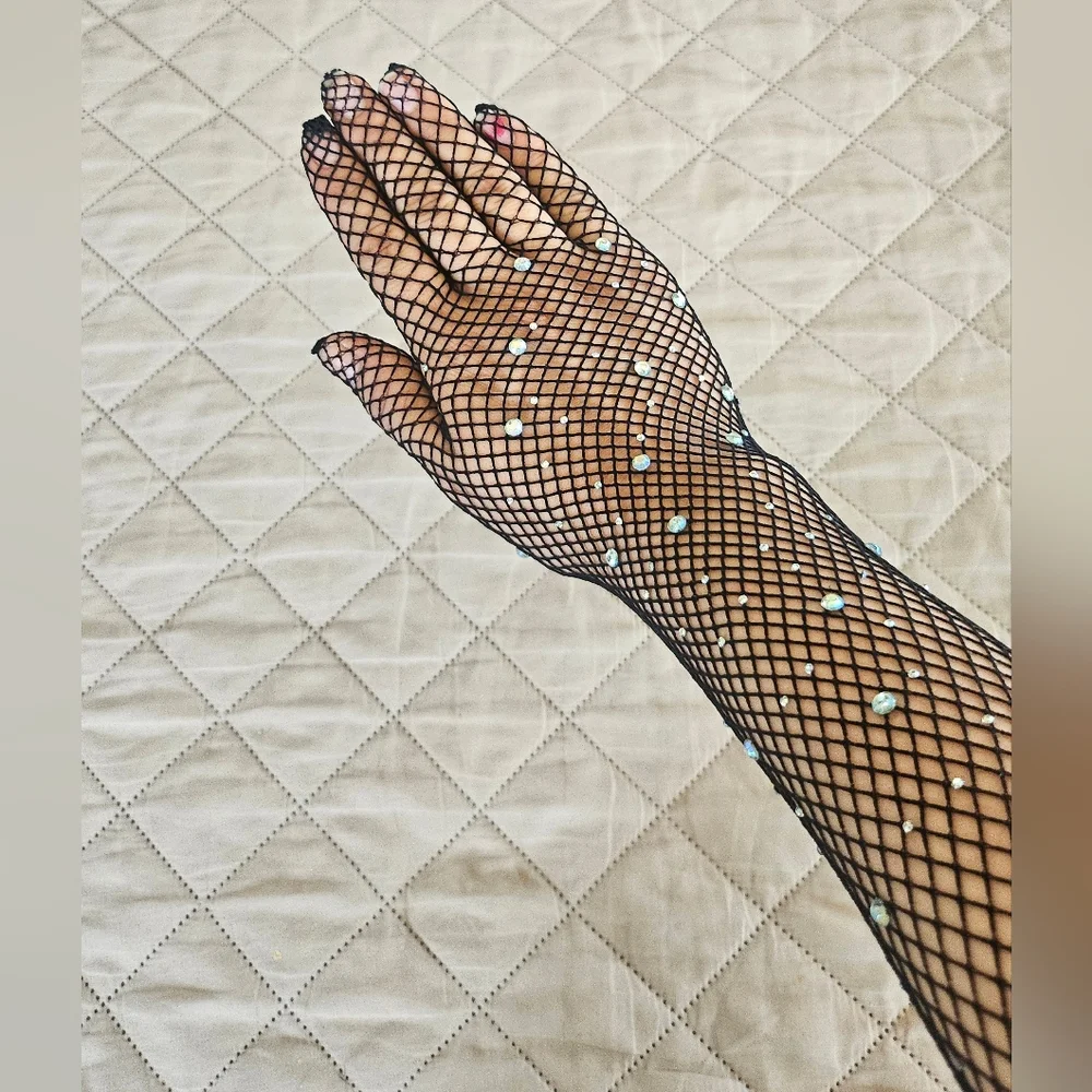 New Long Fishnet gloves, new, reaches above the elbow, Womens
